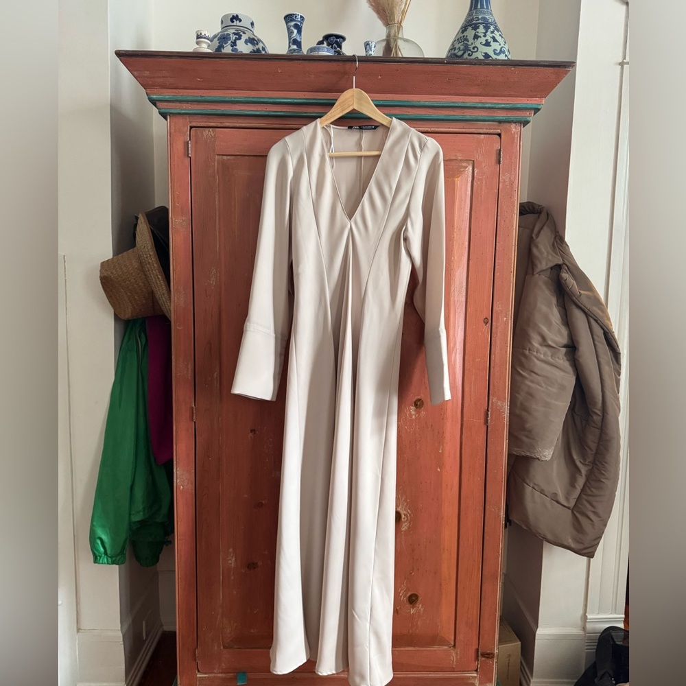 Zara cream dress.
